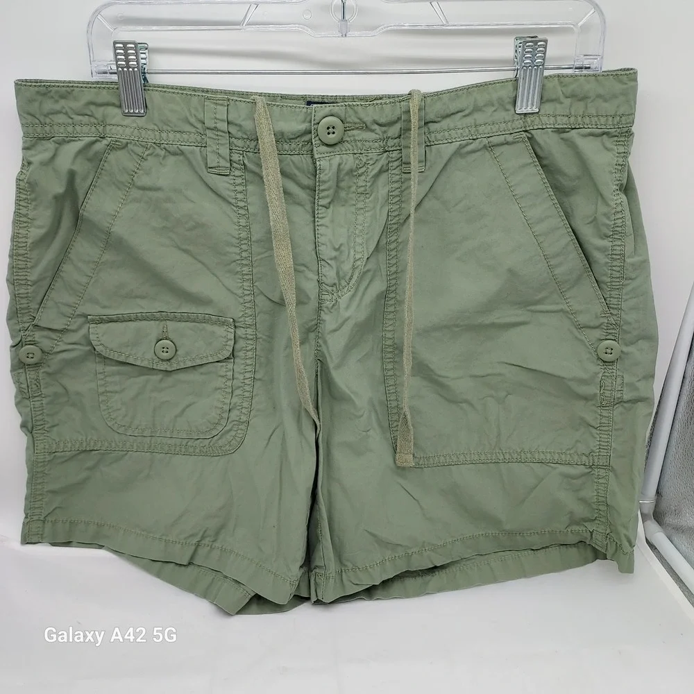 Polo Jeans Co Ralph Lauren Womens Green Cotton Cargo Utility Shorts Size 10